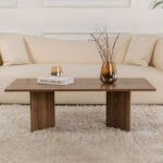 Τραπεζάκι σαλονιού Sabin Megapap χρώμα καρυδί 119x60x40εκ.