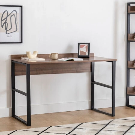 Γραφείο εργασίας Rana Megapap χρώμα καρυδί - μαύρο 120x60x78