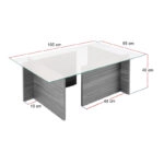 Τραπεζάκι σαλονιού Vetrino Megapap γυάλινο χρώμα μαύρο 105x65x40εκ.