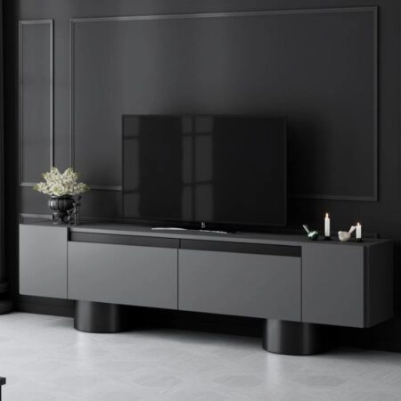 Έπιπλο τηλεόρασης Haven Megapap χρώμα ανθρακί 180x30x50εκ.