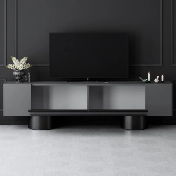 Έπιπλο τηλεόρασης Haven Megapap χρώμα ανθρακί 180x30x50εκ.