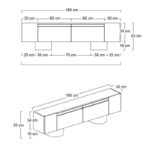Έπιπλο τηλεόρασης Haven Megapap χρώμα ανθρακί 180x30x50εκ.