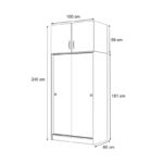 Ντουλάπα ρούχων Regio Megapap δίφυλλη συρόμενη με πατάρι χρώμα λευκό 100x60x240εκ.