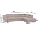 ΓΩΝΙΑΚΟΣ ΚΑΝΑΠΕΣ-ΚΡΕΒΑΤΙ ΜΕ ΑΠΟΘ.ΧΩΡΟ ENCORE HM3301.03R ΜΠΕΖ ΥΦΑΣΜΑ 285x205x90Υεκ.