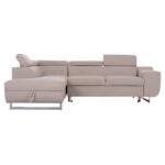 ΓΩΝΙΑΚΟΣ ΚΑΝΑΠΕΣ-ΚΡΕΒΑΤΙ ΜΕ ΑΠΟΘ.ΧΩΡΟ ENCORE HM3301.03L ΜΠΕΖ ΥΦΑΣΜΑ 285x205x90Υεκ.