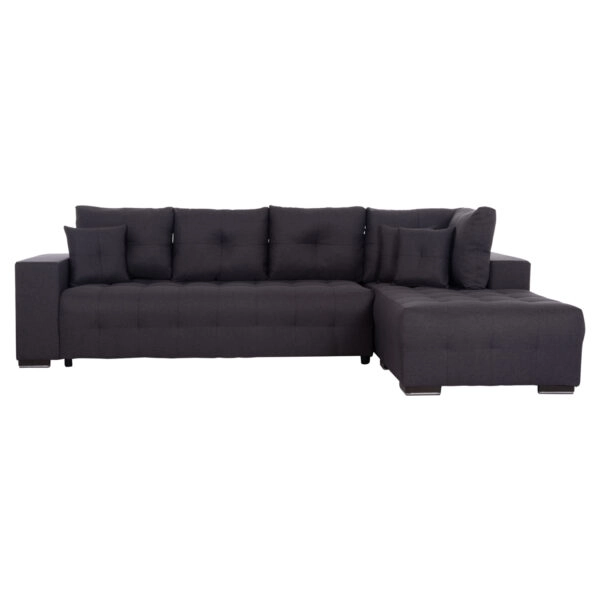 ΓΩΝΙΑΚΟΣ ΚΑΝΑΠΕΣ-ΚΡΕΒΑΤΙ ΜΕ ΑΠΟΘ.ΧΩΡΟ TRENDSTON HM3302.01R ΓΚΡΙ ΥΦΑΣΜΑ 298x177x95Υεκ