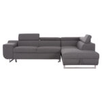 ΓΩΝΙΑΚΟΣ ΚΑΝΑΠΕΣ-ΚΡΕΒΑΤΙ ΜΕ ΑΠΟΘ.ΧΩΡΟ ENCORE HM3301.01R ΓΚΡΙ ΥΦΑΣΜΑ 285x205x90Υεκ.