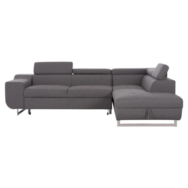 ΓΩΝΙΑΚΟΣ ΚΑΝΑΠΕΣ-ΚΡΕΒΑΤΙ ΜΕ ΑΠΟΘ.ΧΩΡΟ ENCORE HM3301.01R ΓΚΡΙ ΥΦΑΣΜΑ 285x205x90Υεκ.