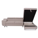 ΓΩΝΙΑΚΟΣ ΚΑΝΑΠΕΣ-ΚΡΕΒΑΤΙ ΜΕ ΑΠΟΘ.ΧΩΡΟ ENCORE HM3301.03R ΜΠΕΖ ΥΦΑΣΜΑ 285x205x90Υεκ.