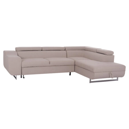 ΓΩΝΙΑΚΟΣ ΚΑΝΑΠΕΣ-ΚΡΕΒΑΤΙ ΜΕ ΑΠΟΘ.ΧΩΡΟ ENCORE HM3301.03R ΜΠΕΖ ΥΦΑΣΜΑ 285x205x90Υεκ.