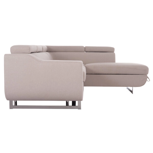 ΓΩΝΙΑΚΟΣ ΚΑΝΑΠΕΣ-ΚΡΕΒΑΤΙ ΜΕ ΑΠΟΘ.ΧΩΡΟ ENCORE HM3301.03R ΜΠΕΖ ΥΦΑΣΜΑ 285x205x90Υεκ.