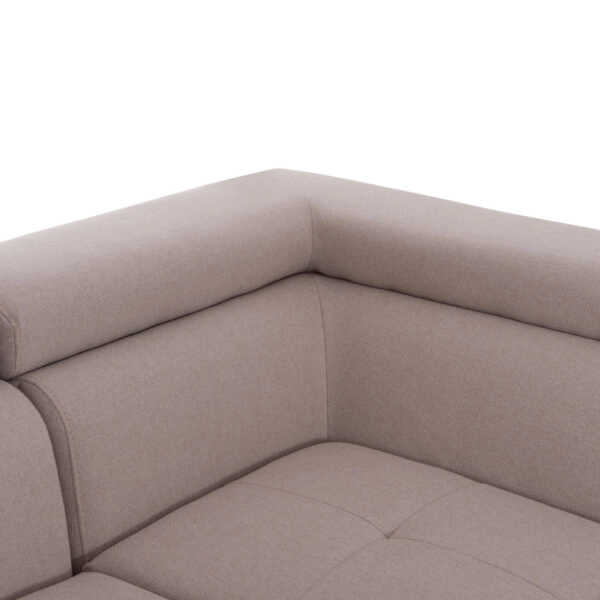 ΓΩΝΙΑΚΟΣ ΚΑΝΑΠΕΣ-ΚΡΕΒΑΤΙ ΜΕ ΑΠΟΘ.ΧΩΡΟ ENCORE HM3301.03R ΜΠΕΖ ΥΦΑΣΜΑ 285x205x90Υεκ.