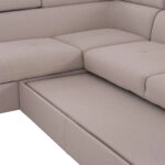 ΓΩΝΙΑΚΟΣ ΚΑΝΑΠΕΣ-ΚΡΕΒΑΤΙ ΜΕ ΑΠΟΘ.ΧΩΡΟ ENCORE HM3301.03L ΜΠΕΖ ΥΦΑΣΜΑ 285x205x90Υεκ.