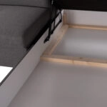 ΓΩΝΙΑΚΟΣ ΚΑΝΑΠΕΣ-ΚΡΕΒΑΤΙ ΜΕ ΑΠΟΘ.ΧΩΡΟ ENCORE HM3301.01R ΓΚΡΙ ΥΦΑΣΜΑ 285x205x90Υεκ.