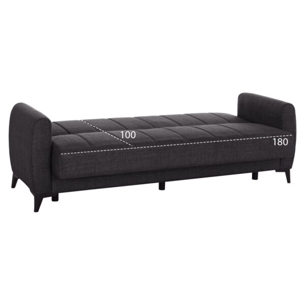 ΚΑΝΑΠΕΣ ΚΡΕΒΑΤΙ ΜΕ ΑΠΟΘ.ΧΩΡΟ TΡΙΘΕΣΙΟΣ NIKKO HM3292.01 ΓΚΡΙ ΥΦΑΣΜΑ 209x76x83Υεκ.