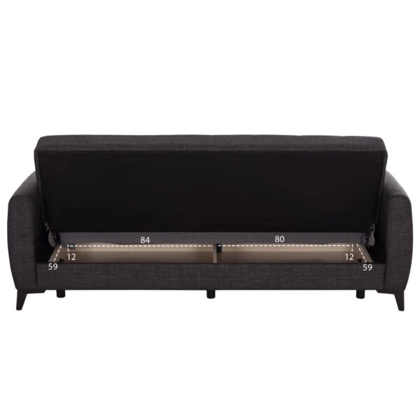 ΚΑΝΑΠΕΣ ΚΡΕΒΑΤΙ ΜΕ ΑΠΟΘ.ΧΩΡΟ TΡΙΘΕΣΙΟΣ NIKKO HM3292.01 ΓΚΡΙ ΥΦΑΣΜΑ 209x76x83Υεκ.