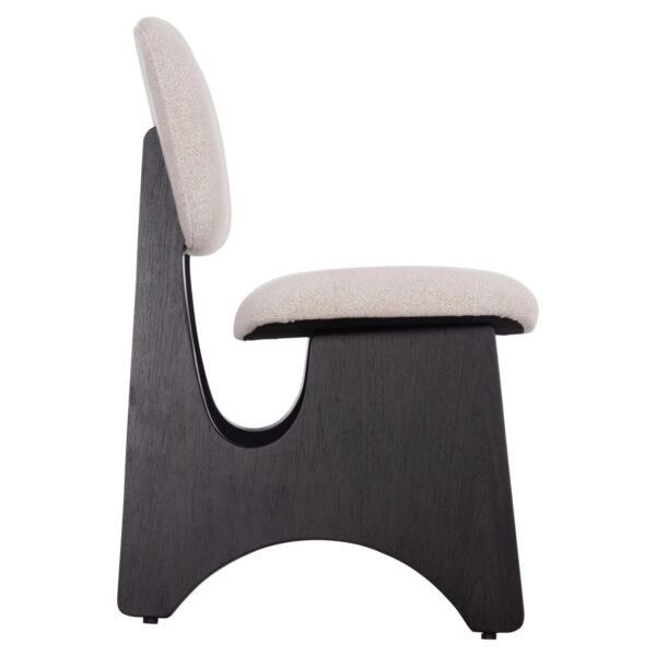 ΚΑΡΕΚΛΑ ΤΡΑΠΕΖΑΡΙΑΣ BELLISI HM18248.02 ΕΚΡΟΥ ΥΦΑΣΜΑ-PLYWOOD ΣΕ ΜΑΥΡΟ 53x56x78Υεκ.