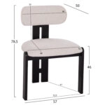 ΚΑΡΕΚΛΑ ΤΡΑΠΕΖΑΡΙΑΣ KARVO HM18252.02 ΕΚΡΟΥ ΥΦΑΣΜΑ--ΞΥΛΟ ΣΕ ΜΑΥΡΟ 57x50x78,5Υεκ.