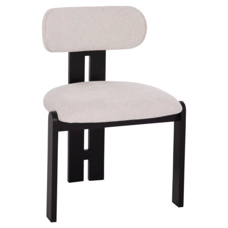 ΚΑΡΕΚΛΑ ΤΡΑΠΕΖΑΡΙΑΣ KARVO HM18252.02 ΕΚΡΟΥ ΥΦΑΣΜΑ--ΞΥΛΟ ΣΕ ΜΑΥΡΟ 57x50x78