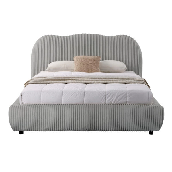 ΚΡΕΒΑΤΙ ΔΙΠΛΟ ΜΕ ΑΠΟΘ.ΧΩΡΟ KALLY HM729.01 ΓΚΡΙ FEAUX FUR ΥΦΑΣΜΑ--ΣΤΡΩΜΑ 160x200εκ