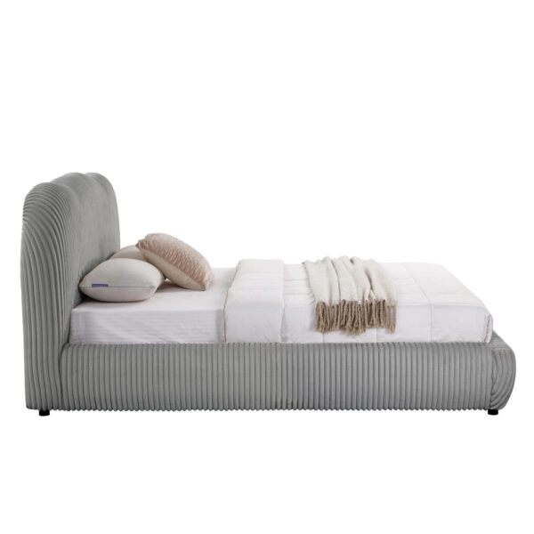 ΚΡΕΒΑΤΙ ΔΙΠΛΟ ΜΕ ΑΠΟΘ.ΧΩΡΟ KALLY HM729.01 ΓΚΡΙ FEAUX FUR ΥΦΑΣΜΑ--ΣΤΡΩΜΑ 160x200εκ