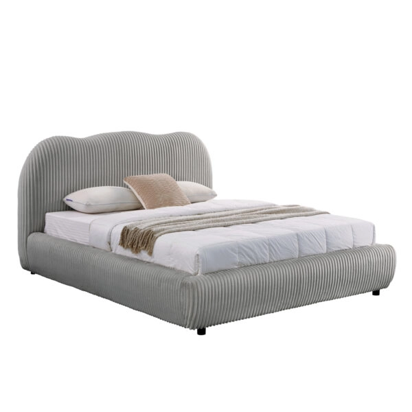 ΚΡΕΒΑΤΙ ΔΙΠΛΟ ΜΕ ΑΠΟΘ.ΧΩΡΟ KALLY HM729.01 ΓΚΡΙ FEAUX FUR ΥΦΑΣΜΑ--ΣΤΡΩΜΑ 160x200εκ