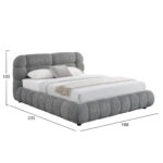 ΚΡΕΒΑΤΙ ΔΙΠΛΟ ΜΕ ΑΠΟΘ.ΧΩΡΟ MALFOY HM730.01 ΓΚΡΙ ΜΠΟΥΚΛΕ ΥΦΑΣΜΑ--ΣΤΡΩΜΑ 160x200εκ