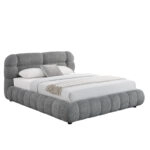 ΚΡΕΒΑΤΙ ΔΙΠΛΟ ΜΕ ΑΠΟΘ.ΧΩΡΟ MALFOY HM730.01 ΓΚΡΙ ΜΠΟΥΚΛΕ ΥΦΑΣΜΑ--ΣΤΡΩΜΑ 160x200εκ