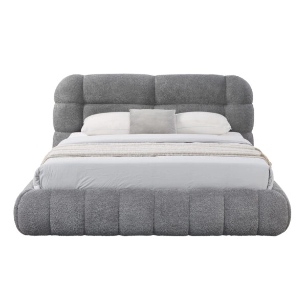 ΚΡΕΒΑΤΙ ΔΙΠΛΟ ΜΕ ΑΠΟΘ.ΧΩΡΟ MALFOY HM730.01 ΓΚΡΙ ΜΠΟΥΚΛΕ ΥΦΑΣΜΑ--ΣΤΡΩΜΑ 160x200εκ