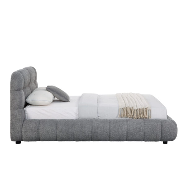 ΚΡΕΒΑΤΙ ΔΙΠΛΟ ΜΕ ΑΠΟΘ.ΧΩΡΟ MALFOY HM730.01 ΓΚΡΙ ΜΠΟΥΚΛΕ ΥΦΑΣΜΑ--ΣΤΡΩΜΑ 160x200εκ