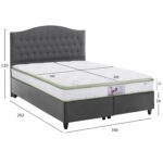 ΚΡΕΒΑΤΙ ΜΕ ΣΤΡΩΜΑ ΔΙΠΛΟ MALENA HM21164 ΓΚΡΙ ΒΕΛΟΥΔΟ & ΑΠΟΘ.ΧΩΡΟΣ-ΓΙΑ 160x200εκ.
