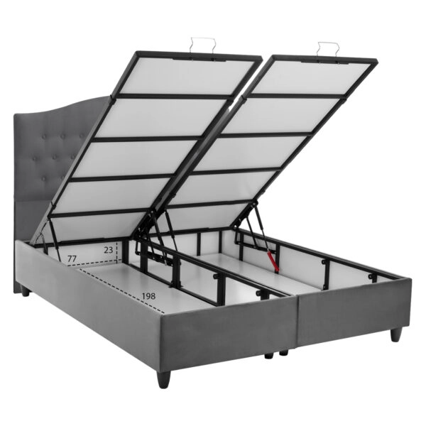 ΚΡΕΒΑΤΙ ΜΕ ΣΤΡΩΜΑ ΔΙΠΛΟ MALENA HM21164 ΓΚΡΙ ΒΕΛΟΥΔΟ & ΑΠΟΘ.ΧΩΡΟΣ-ΓΙΑ 160x200εκ.