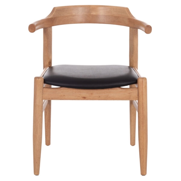 ΠΟΛΥΘΡΟΝΑ CERSEI HM9946.01 RUBBERWOOD ΣΕ LIGHT OAK & PU ΣΕ ΜΑΥΡΟ 57x53x72Υεκ