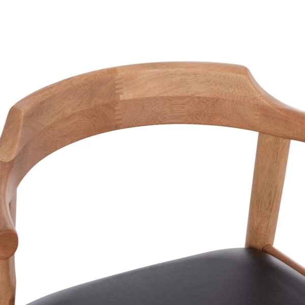 ΠΟΛΥΘΡΟΝΑ CERSEI HM9946.01 RUBBERWOOD ΣΕ LIGHT OAK & PU ΣΕ ΜΑΥΡΟ 57x53x72Υεκ