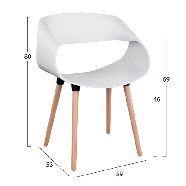ΣΕΤ ΤΡΑΠΕΖΑΡΙΑΣ 5ΤΜΧ MAGGIE HM21186 MDF TOP & ΠΟΛΥΠΡΟΠΥΛΕΝΙΟ ΣΕ ΛΕΥΚΟ ΧΡΩΜΑ