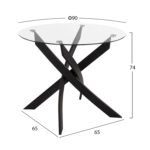 ΣΕΤ ΤΡΑΠΕΖΑΡΙΑΣ 5ΤΜΧ LADY HM21199.02 ΓΥΑΛΙ--ΜΕΤΑΛΛΟ ΣΕ ΜΑΥΡΟ & ΒΕΛΟΥΔΟ ΣΑΠΙΟ ΜΗΛΟ