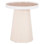 ΤΡΑΠΕΖΑΚΙ ΒΟΗΘΗΤΙΚΟ DENTON HM18023.02 MDF TOP ΦΥΣΙΚΟ ΞΥΛΟΥ-ΒΑΣΗ ΛΕΥΚΗ Φ45x51,5Υεκ.