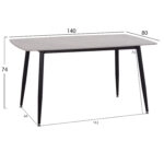 ΤΡΑΠΕΖΙ RAVEN HM18149.13 ΚΕΡΑΜΙΚΟ TOP ΓΚΡΙ ΜΑΡΜΑΡΟ-ΜΑΥΡΟ ΜΕΤΑΛΛΟ 140x80x74Υεκ.