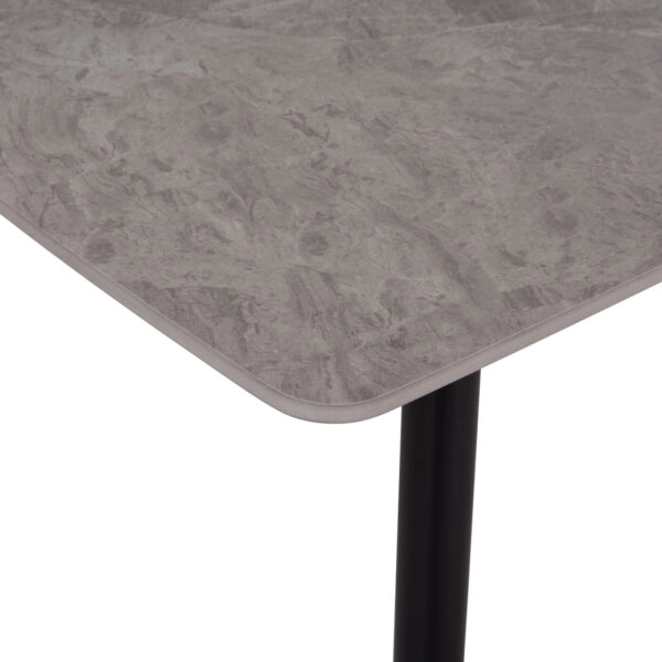 ΤΡΑΠΕΖΙ RAVEN HM18149.13 ΚΕΡΑΜΙΚΟ TOP ΓΚΡΙ ΜΑΡΜΑΡΟ-ΜΑΥΡΟ ΜΕΤΑΛΛΟ 140x80x74Υεκ.