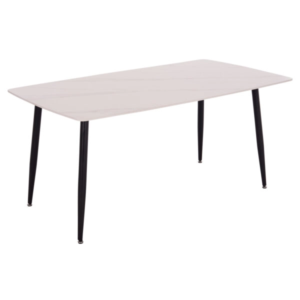 ΤΡΑΠΕΖΙ RAVEN HM18150.01 ΚΕΡΑΜΙΚΟ TOP ΛΕΥΚΟ ΜΑΡΜΑΡΟ-ΜΑΥΡΟ ΜΕΤΑΛΛΟ 160x80x74Υεκ.