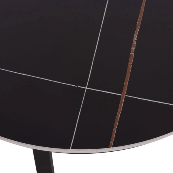 ΤΡΑΠΕΖΙ ΣΑΛΟΝΙΟΥ 2ΤΜΧ TALOS HM18140.02 ΚΕΡΑΜΙΚΟ TOP ΜΕ ΟΨΗ ΜΑΥΡΟΥ ΜΑΡΜΑΡΟΥ Φ70x45,5Υ
