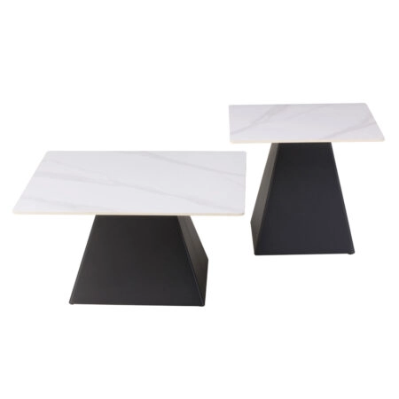 ΤΡΑΠΕΖΙΑ ΣΑΛΟΝΙΟΥ QUBER HM18260.01 ΚΕΡΑΜΙΚΑ TOP ΟΨΗ ΛΕΥΚΟ ΜΑΡΜΑΡΟ-ΤΕΤΡΑΓΩΝΑ