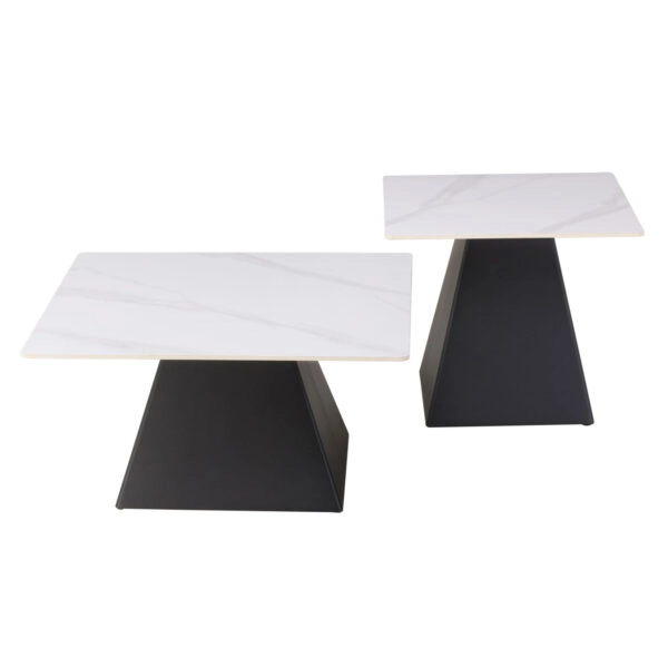 ΤΡΑΠΕΖΙΑ ΣΑΛΟΝΙΟΥ QUBER HM18260.01 ΚΕΡΑΜΙΚΑ TOP ΟΨΗ ΛΕΥΚΟ ΜΑΡΜΑΡΟ-ΤΕΤΡΑΓΩΝΑ