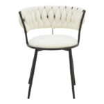 Πολυθρόνα Alkia I  ύφασμα σε εκρού απόχρωση- πόδι μαύρο μέταλλο 57x58.5x72εκ