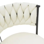 Πολυθρόνα Alkia I  ύφασμα σε εκρού απόχρωση- πόδι μαύρο μέταλλο 57x58.5x72εκ