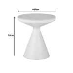 Βοηθητικά τραπέζια Coozlin Inart sintered stone σε απόχρωση λευκό μαρμάρου με λευκό μέταλλο