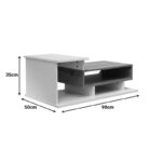 Τραπέζι σαλονιού Nuvele  σε λευκή-sonoma απόχρωση 90x50x35εκ