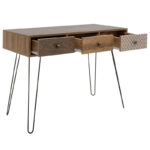 Κονσόλα Boho  καρυδί με μεταλλικά πόδια 100x50,5x74,5εκ