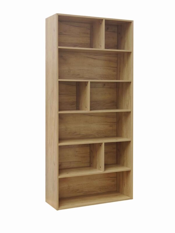 Βιβλιοθήκη Evergin  mdf σε oak απόχρωση 80x30x180εκ