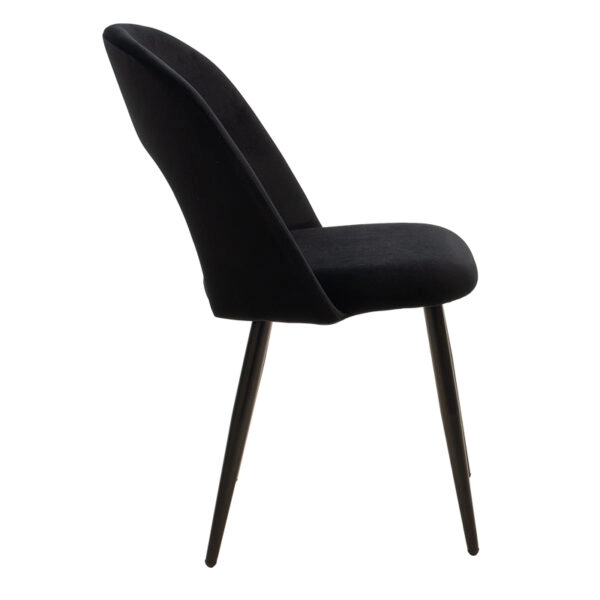Καρέκλα Jonah  βελούδο μαύρο-μαύρο πόδι